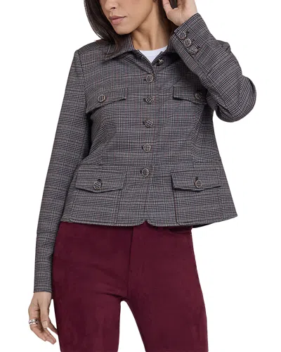 Nydj Celeste Padded Shoulder Check Jacket In Gray