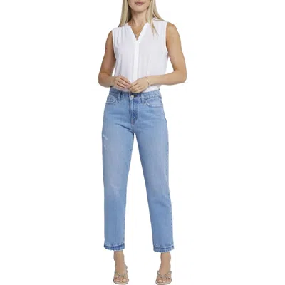 NYDJ CHARLOTTE WOMENS RELAXED DENIM STRAIGHT LEG JEANS