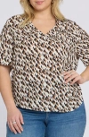 Nydj Charming Floral Top In Brown