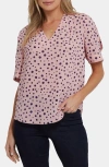 Nydj Charming V-neck Top In Pink