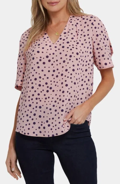 Nydj Charming V-neck Top In Pink