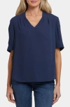 Nydj Charming V-neck Top In Blue
