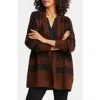 Nydj Check Open Front Cardigan In Brown