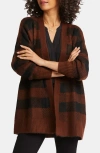 Nydj Check Open Front Cardigan In Brown