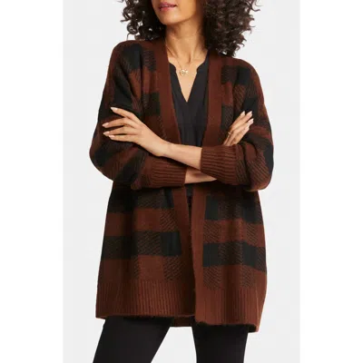 NYDJ NYDJ CHECK OPEN FRONT CARDIGAN
