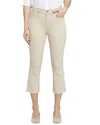 Nydj Brigitte Frayed High Waist Wide Leg Capri Jeans In Yellow