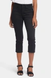 Nydj Chloe Frayed Hems Crop Jeans In Black