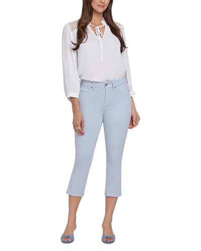Nydj Chloe High Rise Capri Side Slit Jeans In Blue Clover In White