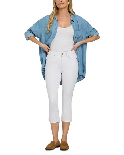 Nydj Chloe High Rise Capri Side Slit Jeans In Optic White