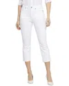 Nydj Piper High Rise Cropped Straight Leg Jeans In White