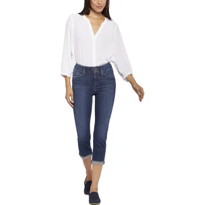 Nydj Chloe Womens Crop Denim Capri Jeans In Multi