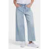 Nydj Cindi Cool Embrace® Frayed Drawstring High Waist Ankle Relaxed Wide Leg Jeans In Santiago Sea