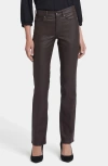 Nydj Marilyn Coated Straight Leg Jeans In Coffee Bean Coated