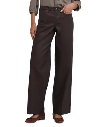 Nydj Coated Teresa Wide Leg Jeans In Burgundy