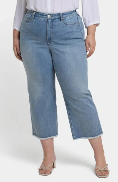 Nydj Coco Cool Embrace® Frayed Crop Wide Leg Jeans In Santiago Sea