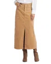 Nydj High Waist Slit Front Corduroy Maxi Skirt In Sand Dune
