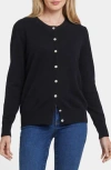 Nydj Crewneck Cashmere Cardigan In Black