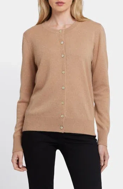 Nydj Crewneck Cashmere Cardigan In Brown