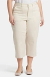 Nydj Utility Crop Linen Blend Pants In White Creek