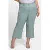 Nydj Crop Wide Leg Linen Blend Utility Pants In Tomatillo