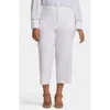 Nydj Crop Wide Leg Linen Blend Utility Pants In White