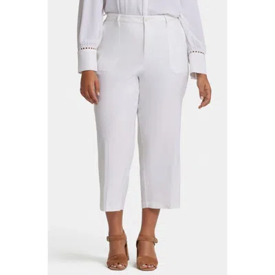 Nydj Crop Wide Leg Linen Blend Utility Pants In White