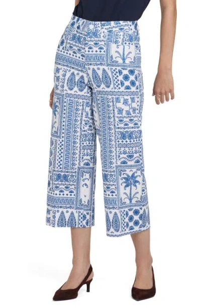 Nydj Daisy Crop Wide Leg Pants In Blue