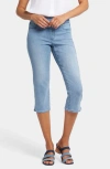 Nydj Dakota Side Slit Pull-on Capri Jeans In Corfu