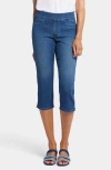 Nydj Dakota Side Slit Pull-on Capri Jeans In Olympus