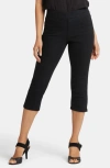 Nydj Dakota Side Slit Pull-on Capri Jeans In Blue