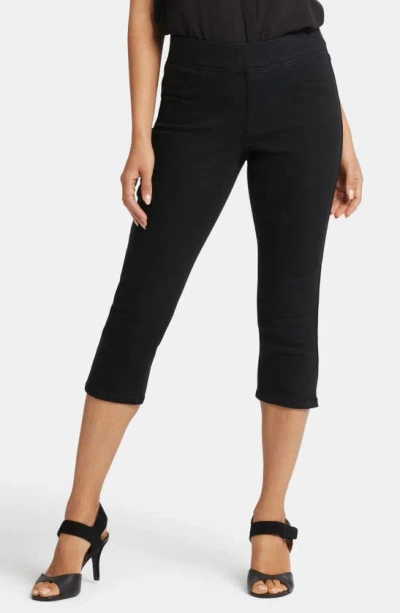 Nydj Dakota Side Slit Pull-on Capri Jeans In Blue