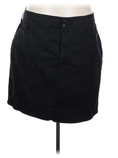 Pre-owned Nydj Denim Skirt In Black