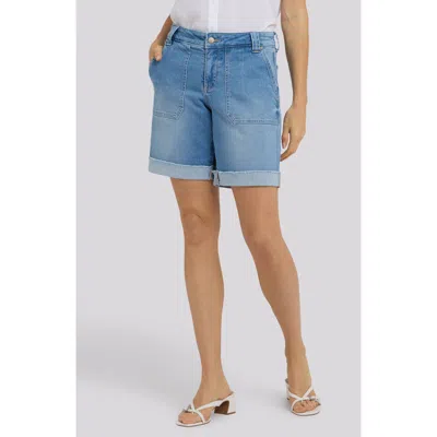 Nydj Diana Relaxed Fit Cuffed Denim Shorts In Blue