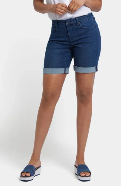 Nydj Diana Relaxed Fit Cuffed Shorts In Ibiza Blues