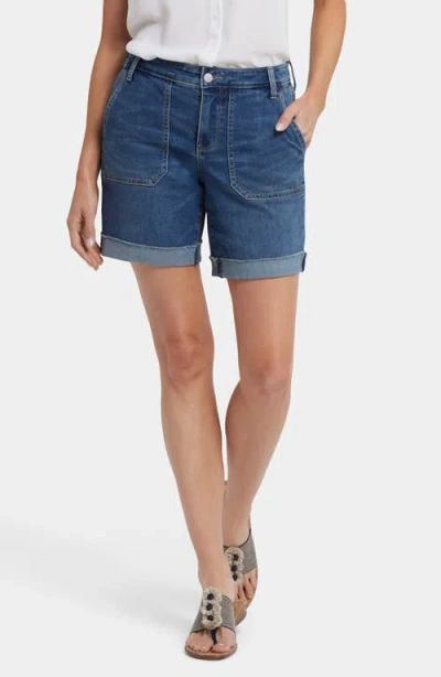 Nydj Diana Relaxed Fit Cuffed Shorts In Valencia Surf