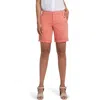 Nydj Diana Relaxed Fit Raw Hem Cuffed Denim Shorts In Coral Haze