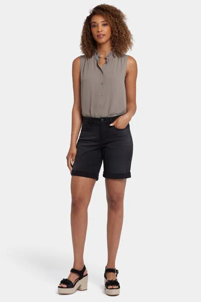 Nydj Diana Shorts Womens Cadiz Royal Denim Cotton Stretch Relaxed Fit Red81 In Multi