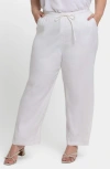 Nydj Drawstring Relaxed Fit Linen Blend Pants In White