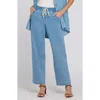 Nydj Relaxed Drawstring Pull On Denim Pants In Blue