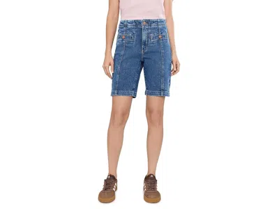 Nydj Ella Denim Button Welt Pocket Shorts Women's Jumpsuit & Rompers One Piece Salton: 2 In Blue