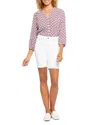 Nydj Ella Side Slit Bermuda Shorts In Optic White