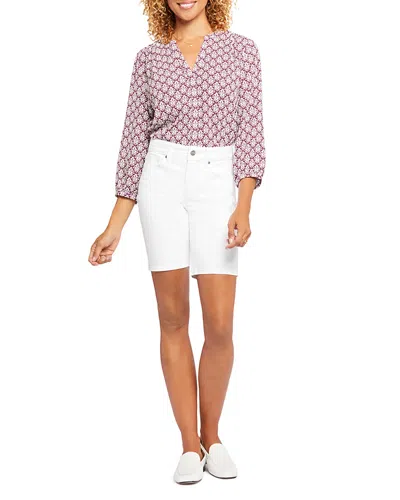 Nydj Ella Side Slit Bermuda Shorts In Optic White