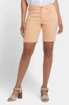 Nydj Ella Side Slit Denim Bermuda Shorts In Apricot Nectar
