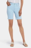 Nydj Ella Side Slit Denim Bermuda Shorts In Aquatic