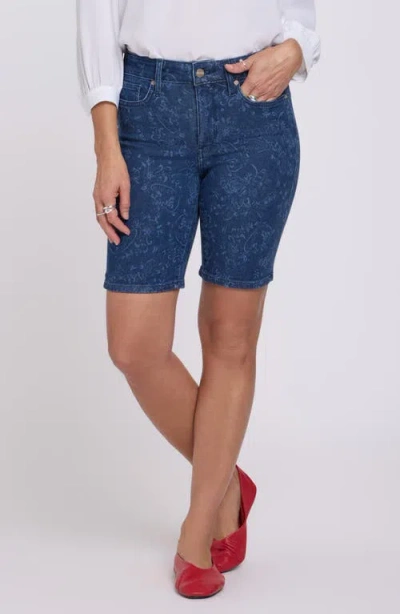 Nydj Ella Side Slit Denim Shorts In Blue