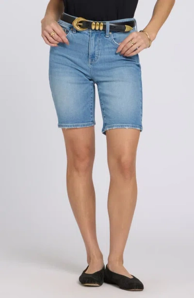 Nydj Ella Side Slit Denim Shorts In Blue