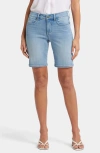 Nydj Ella Side Slit Denim Shorts In Blue Valley