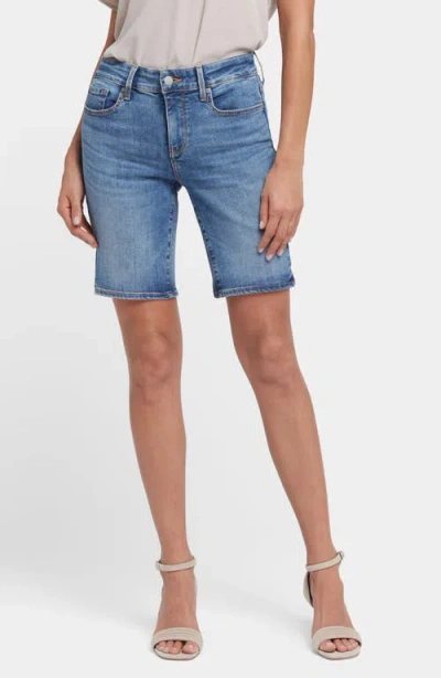 Nydj Ella Side Slit Denim Shorts In Majorca Bay