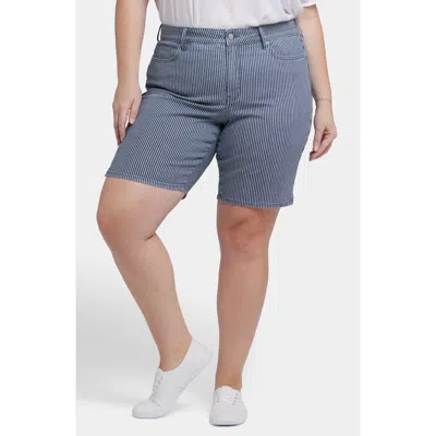 Nydj Ella Side Slit Denim Shorts In Malaga Stripe