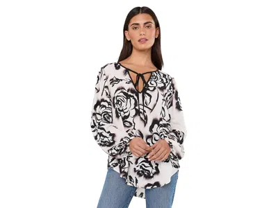 Nydj Elsie Blouse Women's Clothing Mystic Rose Ivory: Xs (us 0-2), Polyester In Black